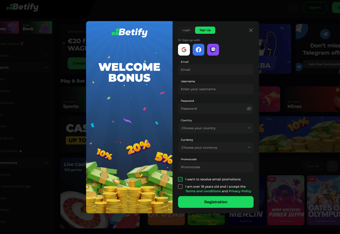Betify Gambling Enterprise et site Web de paris sportifs en ligne